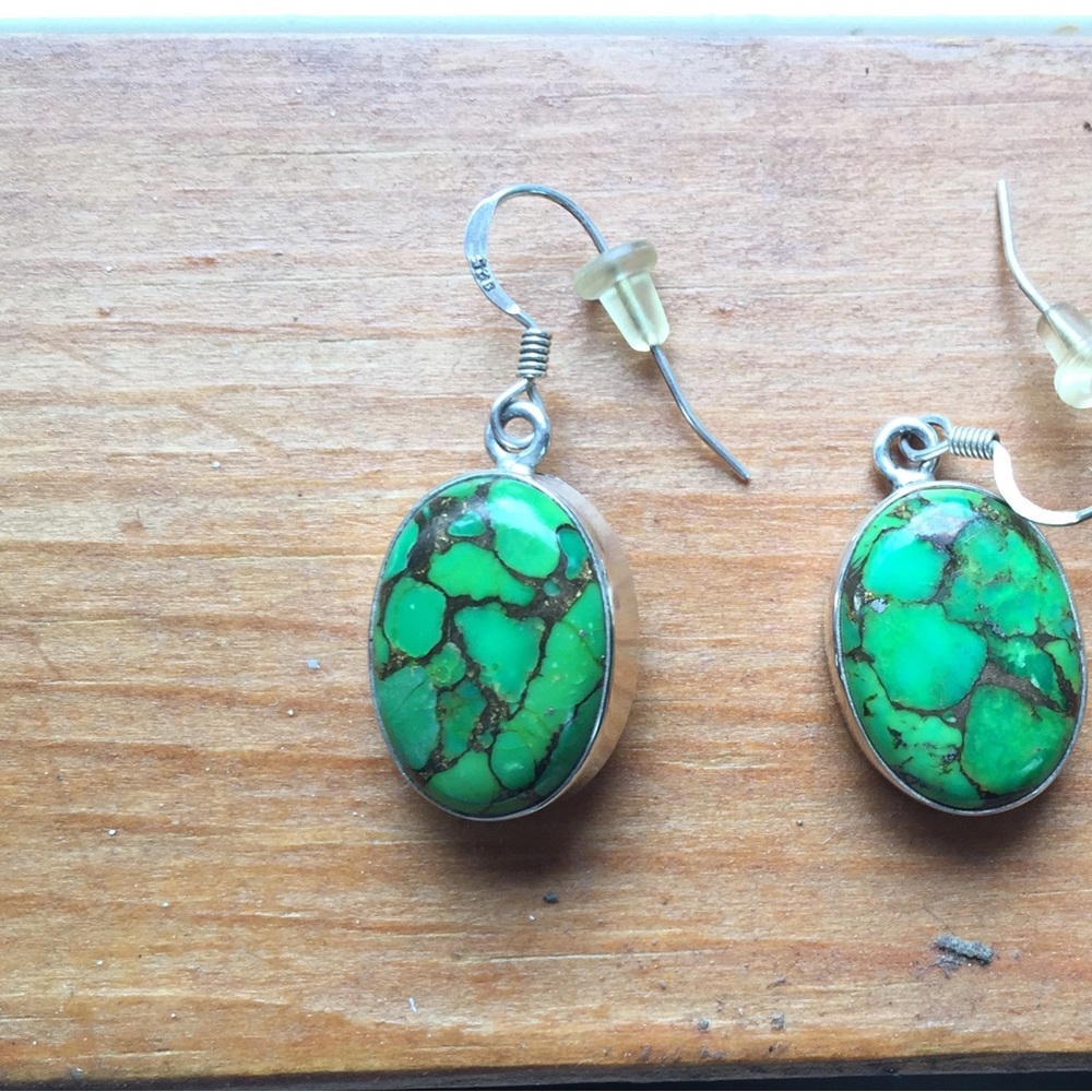 Turquoise earrings.